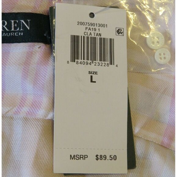 NWT Lauren Ralph Lauren Rolled Tab Sleeve Shirt L - Picture 9 of 9